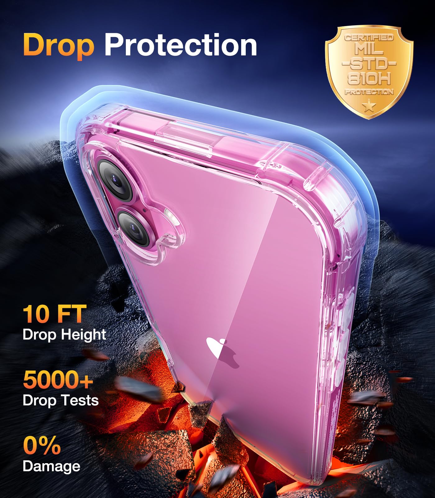 Diaclara Designed for iPhone 16 Case, Full Body Rugged Case with Built-in Touch Sensitive Anti-Scratch Screen Protector - Image 3