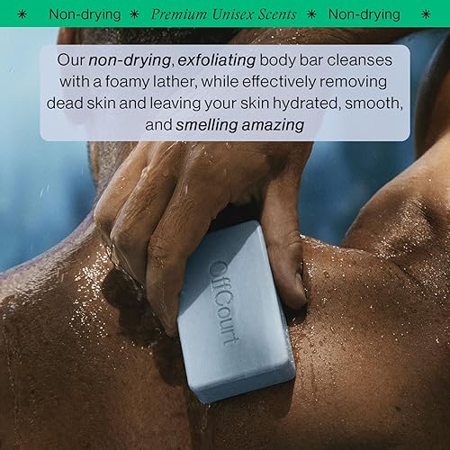 Miniatura 2 de OffCourt Jabón corporal exfoliante  Jabón exfoliante y de limpieza profunda para hombres y mujeres. Barra que no se seca. 2 fragancias citrón fresco