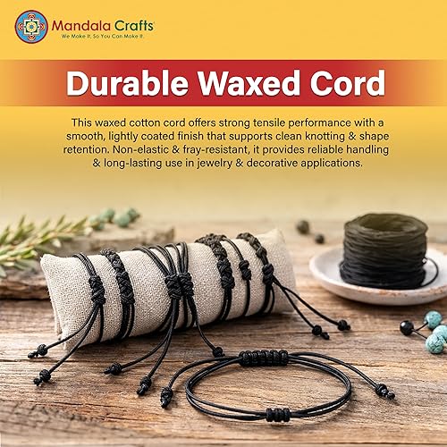 Miniatura 6 de Cuerda Mandala Crafts 0.03 pulgadas 109 yardas para hacer joyería, artesanía, macramé, cuerda de algodón encerado