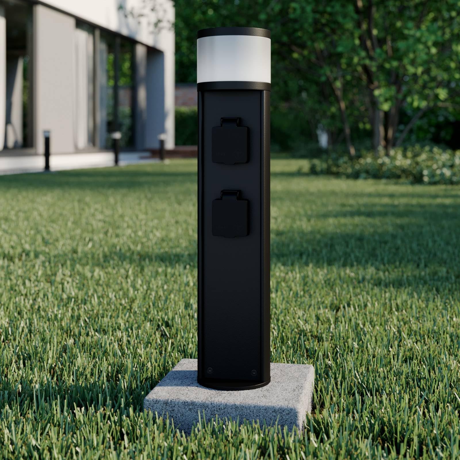 Lucande Bombillas LED baliza de jardín en antracita, luz camino exterior