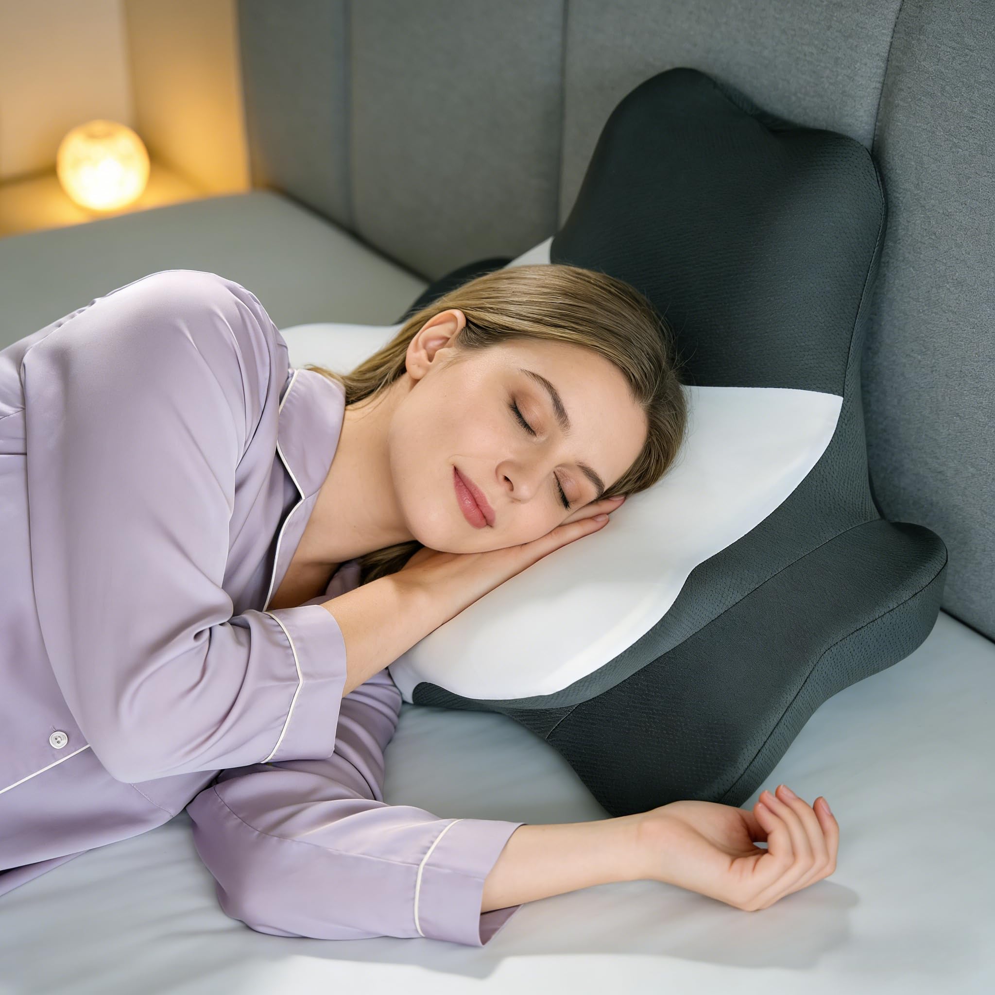 FATIVO Cuscino da Lettura per Letto, Sdraiato, Appoggiato e Prono, Cuscino Cervicale a cuneo per dormire Ergonomico Memory Foam di supporto per mento e schiena su Divano, Letto