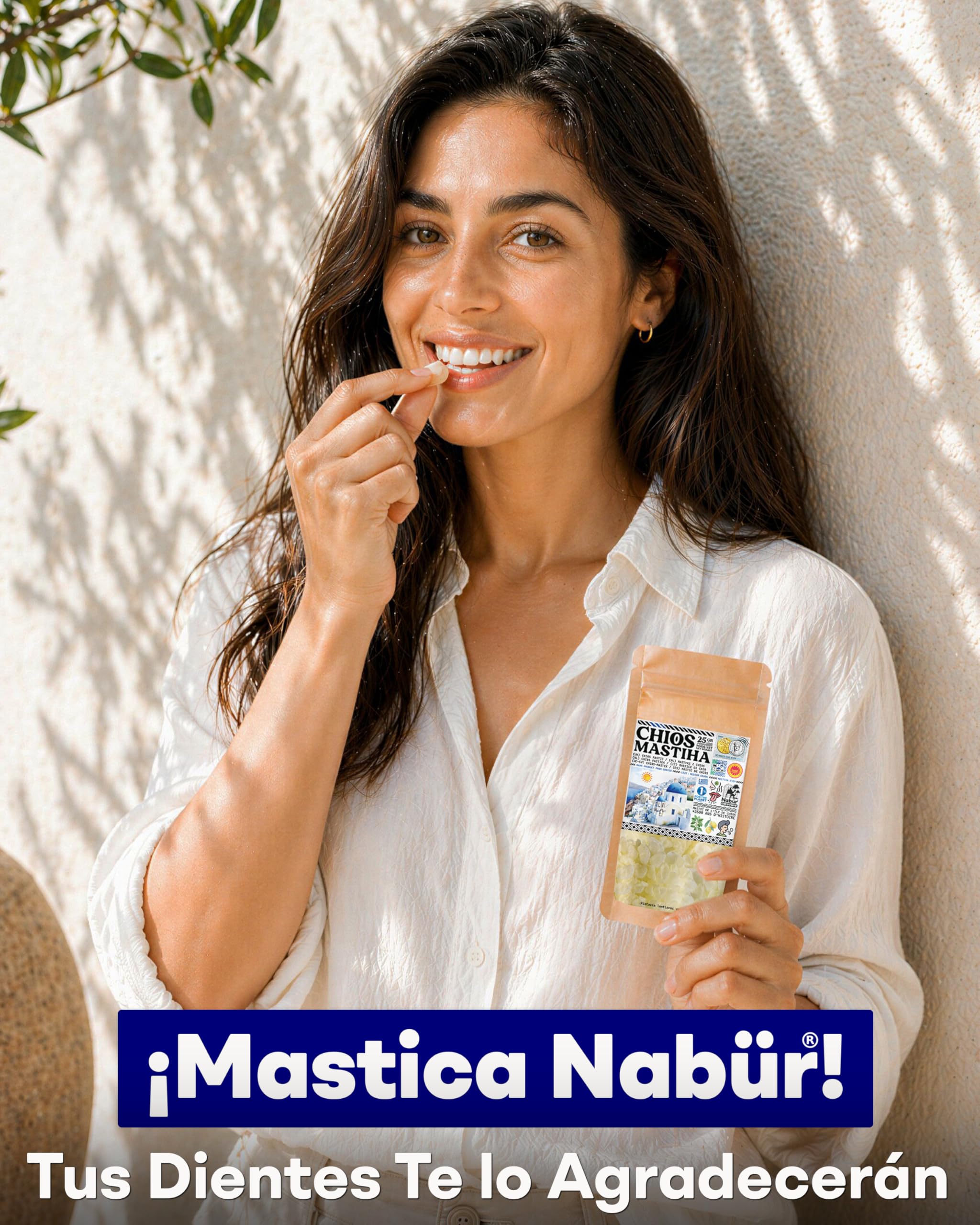Nabür - 25gr Masilla de Chios DOP, Mastic de Quíos 100% Natural (Medium Grade), Resina Pura de Grecia | Chicle Natural Sin Azúcar