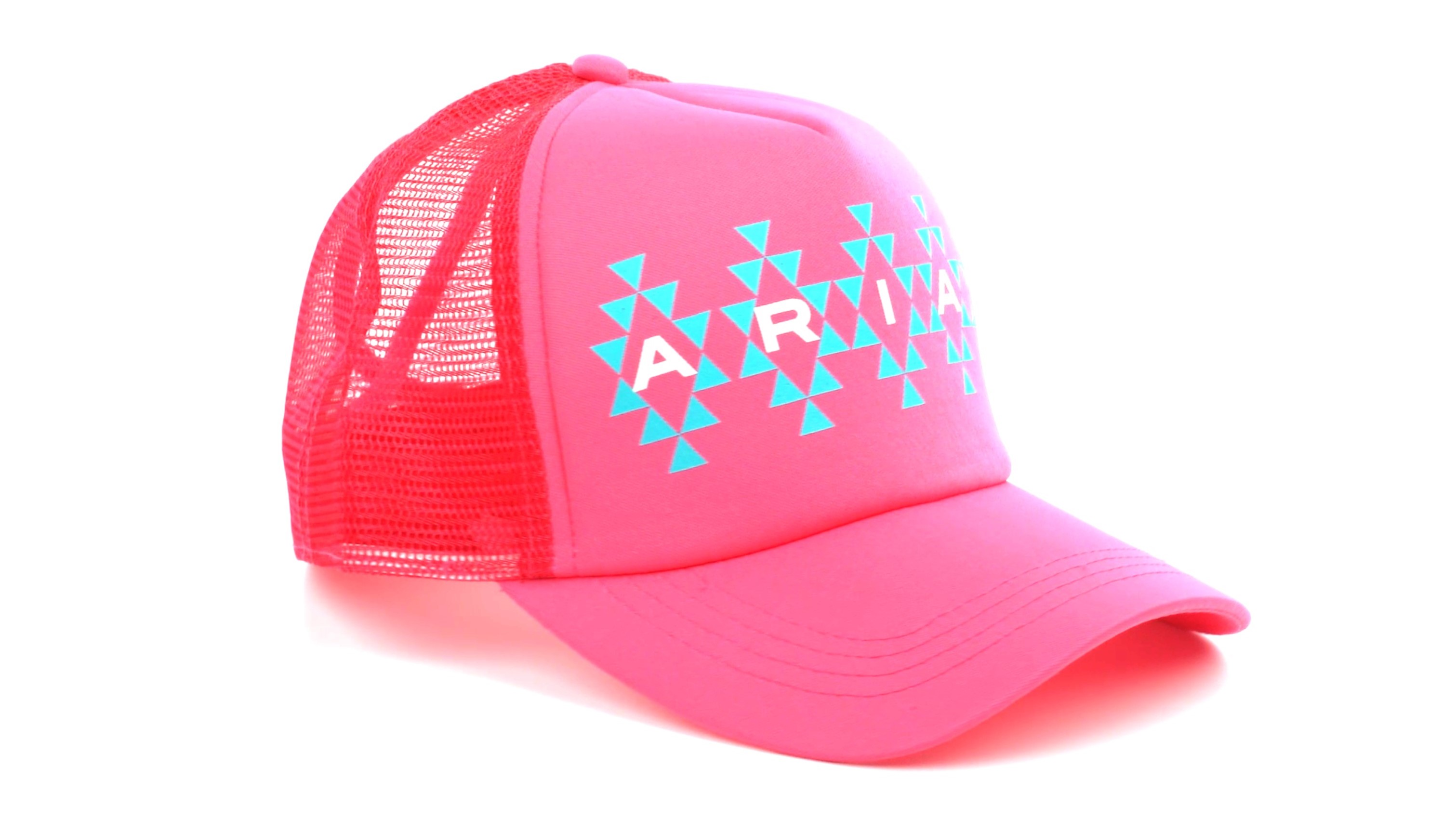 ARIAT Ladies Pony Flow Southwest Print Logo Hot Pink Cap at 