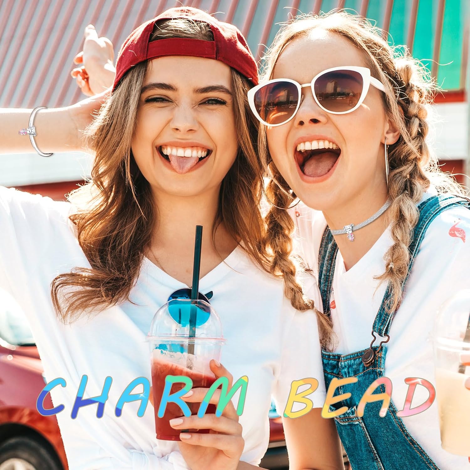 925 Sterling Silver Charms Beads for Bracelets Necklaces, Airplane Passport Sister Heart Coffee Music Book Travel Pendant, Pink Color Cute Animal Jewelry Graduation Birth Gifts for Women Men - Image 4