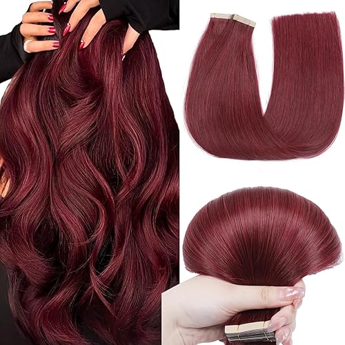 40 extensiones de cabello humano con cinta adhesiva, 22 pulgadas, 3.53 onzas, extensiones de cabello humano Remy con cinta invisible sin costuras