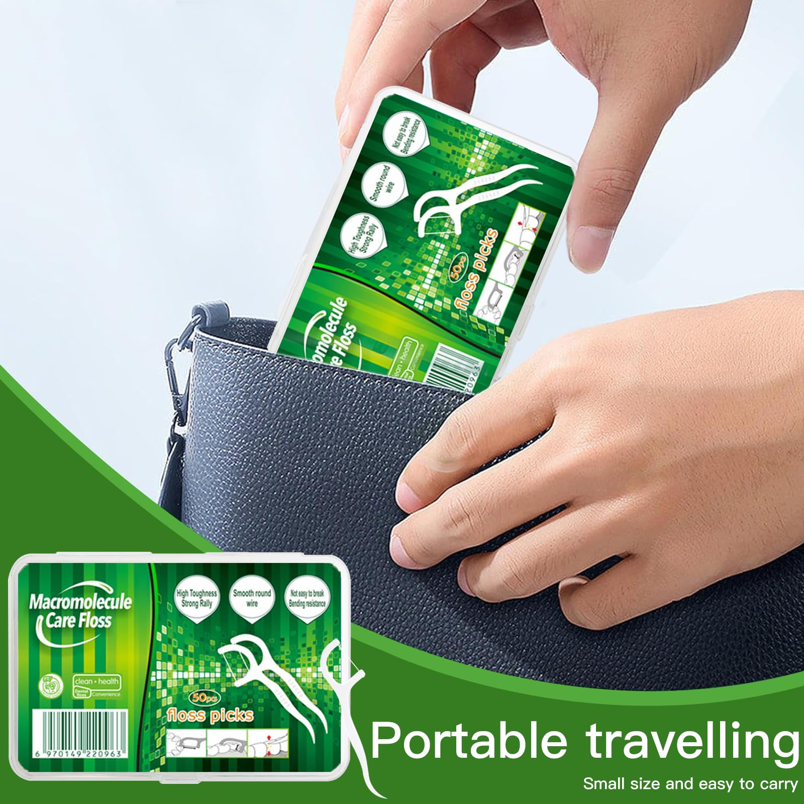 300 Pezzi Fili Interdentali,Filo Interdentale Forcella Portatile Cura Dentistica Dental Floss Flosser Forcella Denti Puliti Prevenire e Curare Varie Malattie Orali per Tutta Famiglia