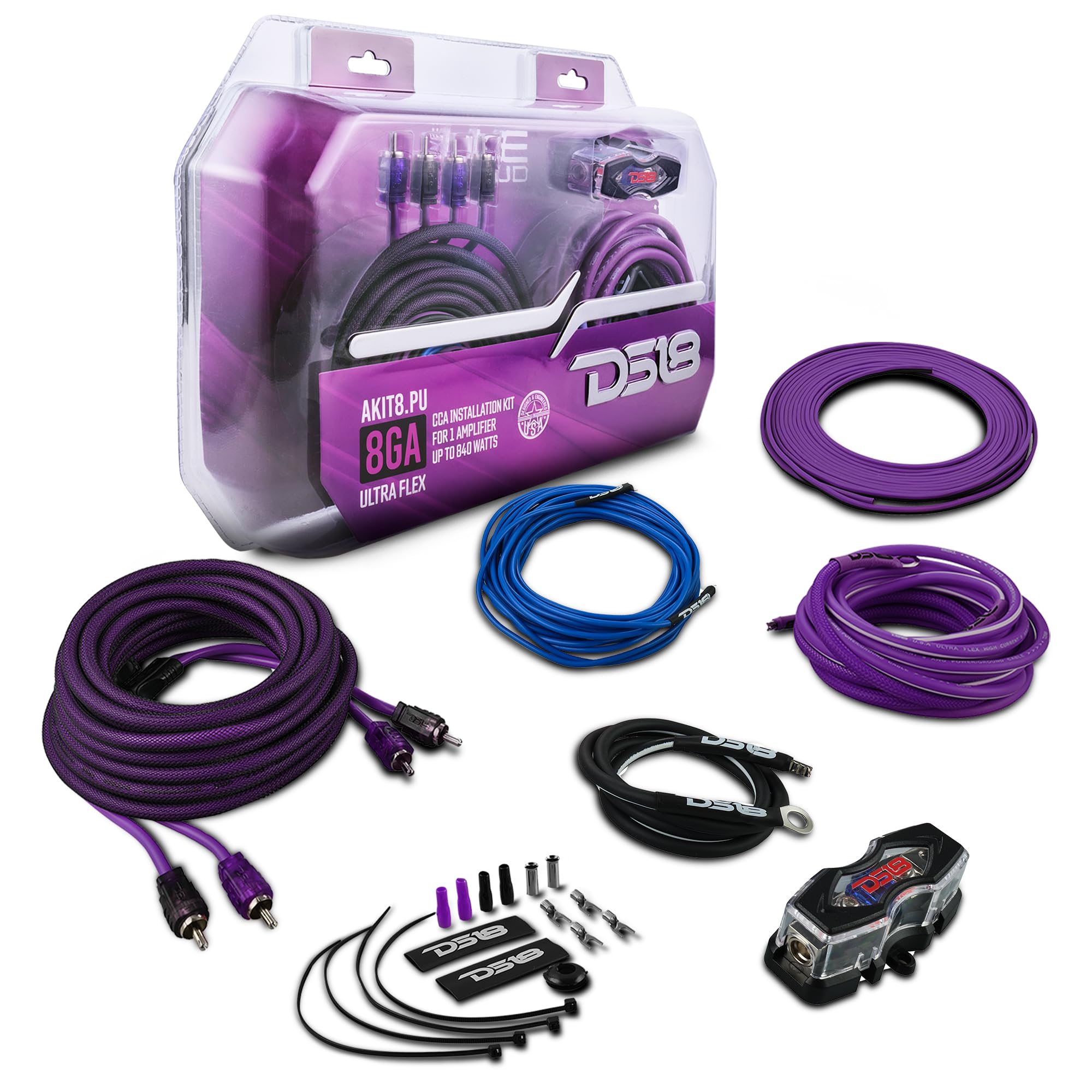Amazon.com: DS18 AKIT8.PU 8-GA Amplifier Installation Wiring