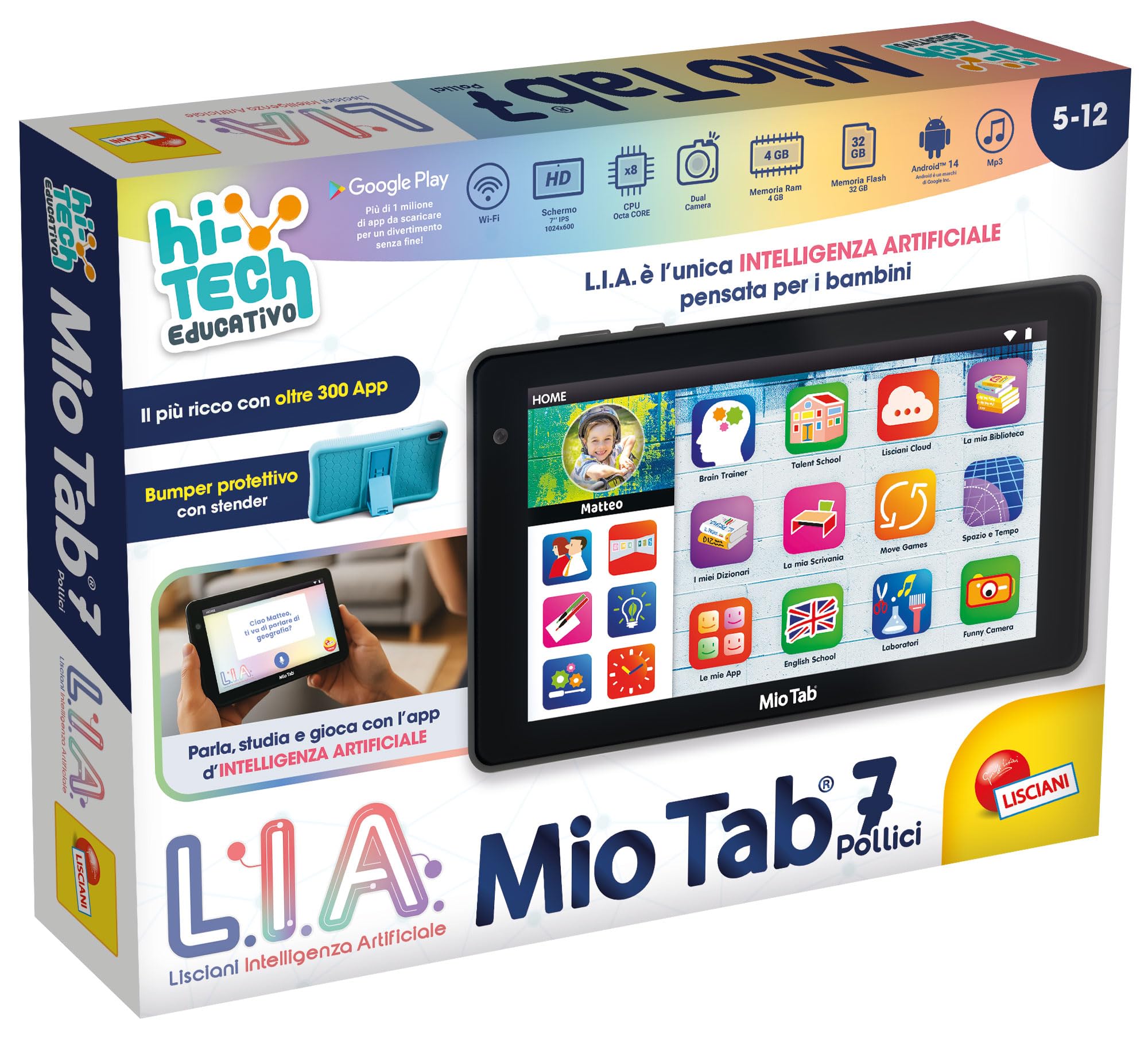 Lisciani Giochi - Hi Tech Educativo L.I.A. Mio Tab 7", 114214