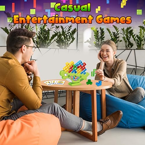 Miniatura 6 de LUYITOM Juego de 64 bloques de equilibrio de torre Tetra, juego de juguetes para ansiedad, juguetes de ataque apilables, bloques de construcción,