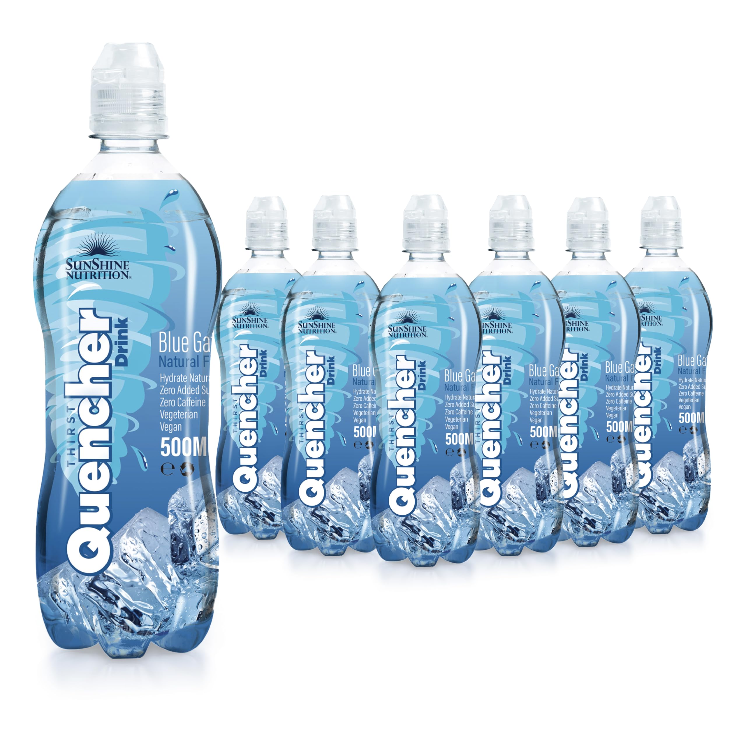 Sunshine Nutrition Thirst Quencher Drink Ocean Blue (Pack Of 12 X 500 Ml Each) Hydration Drink – Electrolyte & Vitamin, Vegan & Caffeine Free, For Daily Wellness, Max Hydration