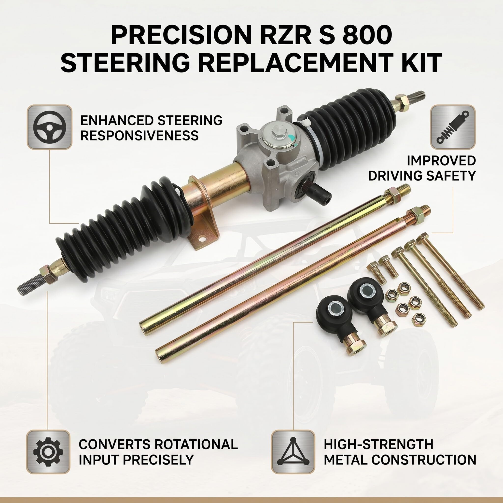 Kit Pignone Cremagliera Sterzo in Metallo Resistente per S 800 EFI 2009 R09VH76AX, Riduzione Resistenza Sterzo per Guida Stabile, Sostituzione Facile per Fuoristrada, Riparazione Off-Road, Uso su