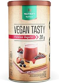 Nutrify Vegan Tasty Proteína Vegetal com 20g de Proteína por Dose - Suplemento Alimentar à Base de Plantas - Sem Lactose, Sem Glúten, Vegano - Sabor Cheesecake de Frutas Vermelhas - 420g