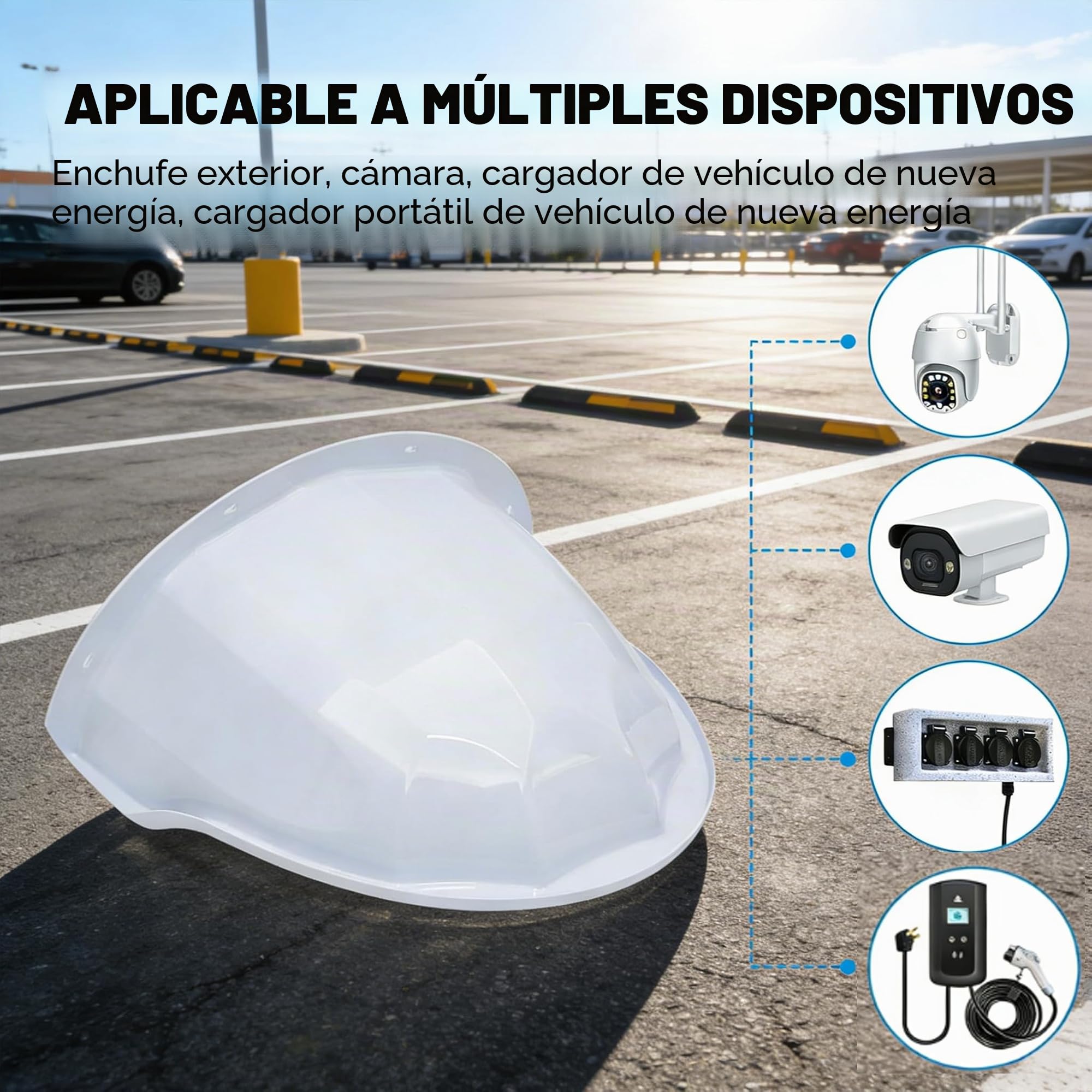 Wallbox - Toldo impermeable para estación de carga de coche eléctrico, protección contra la lluvia, protección UV, protección solar, protección para estación de carga, material de resina ABS