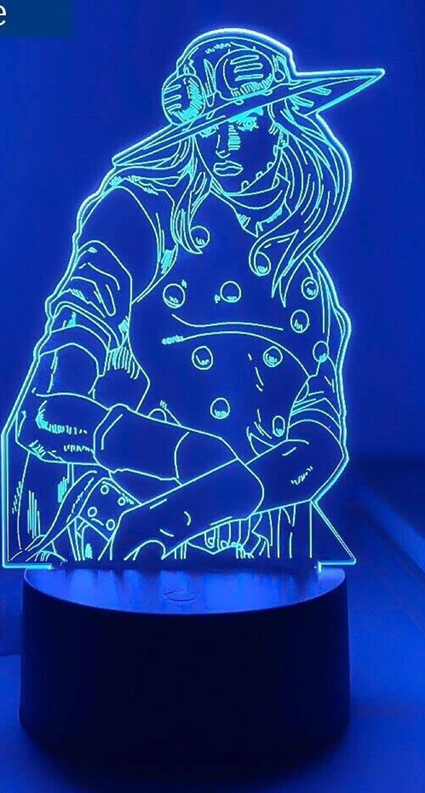 3D Light Anime JoJo Bizarre Adventure Gyro Zeppeli Usb Battery Room Table Decor