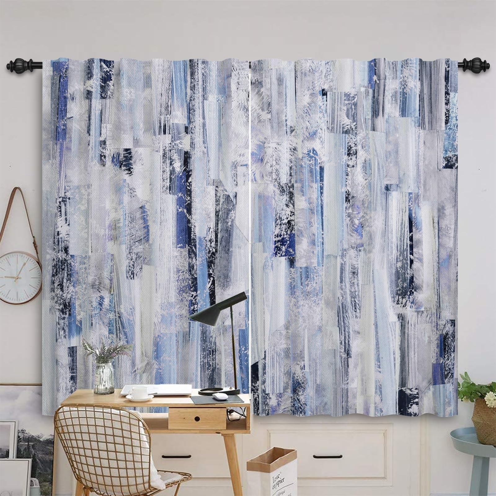 Rideaux modernes abstraits gris clair pour chambre et salon