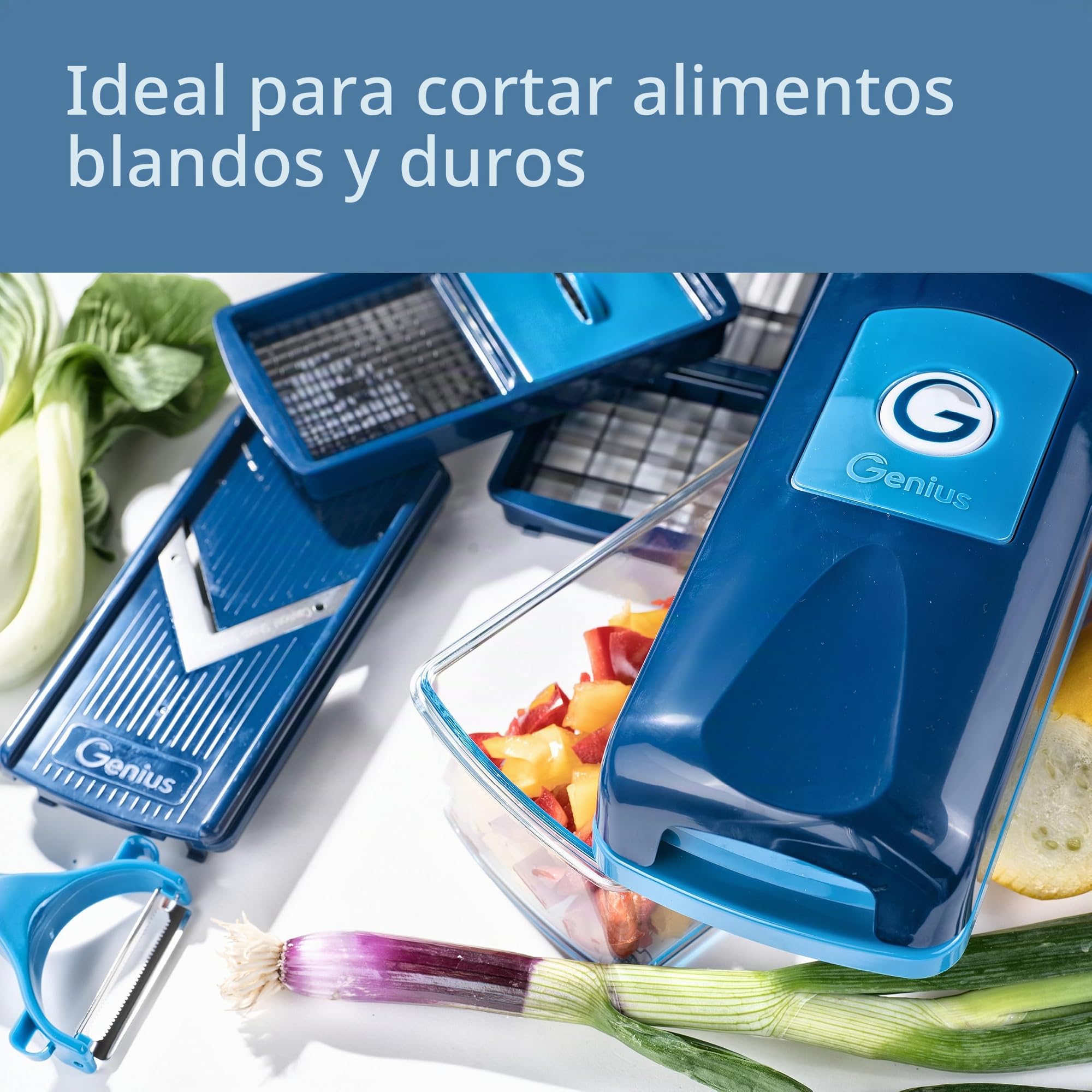 Genius Nicer Dicer Smart | 14 partes | Cortador de verduras | Rebanadora | Cortador de cebolla