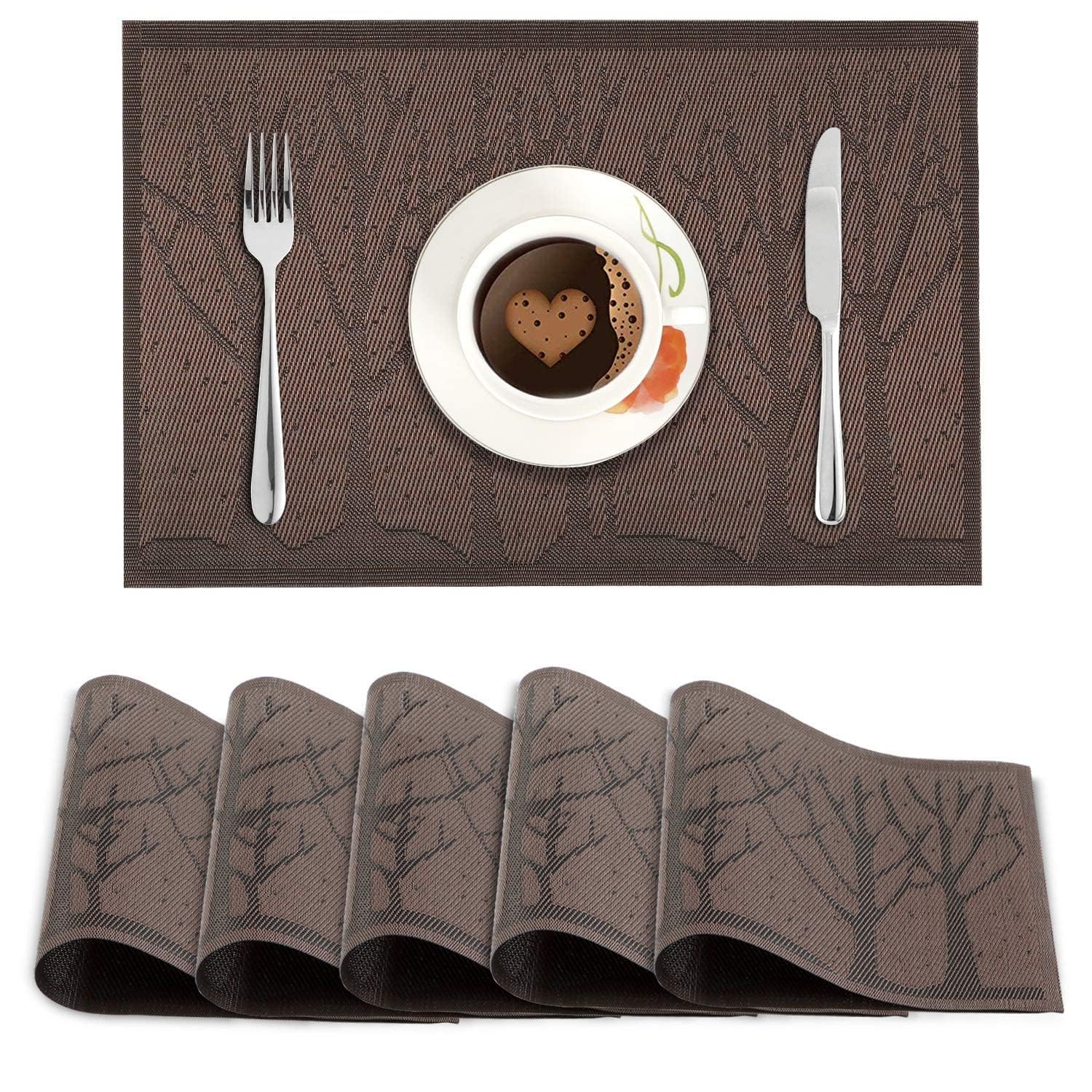 PVC Placemats Set – Heat-Resistant, Washable Placemats for Dining Table – Non-Slip Kitchen Table Mats, Easy to Clean Tabletop Protection for Indoor & Outdoor Use (4, Orange) — Amazon image 24