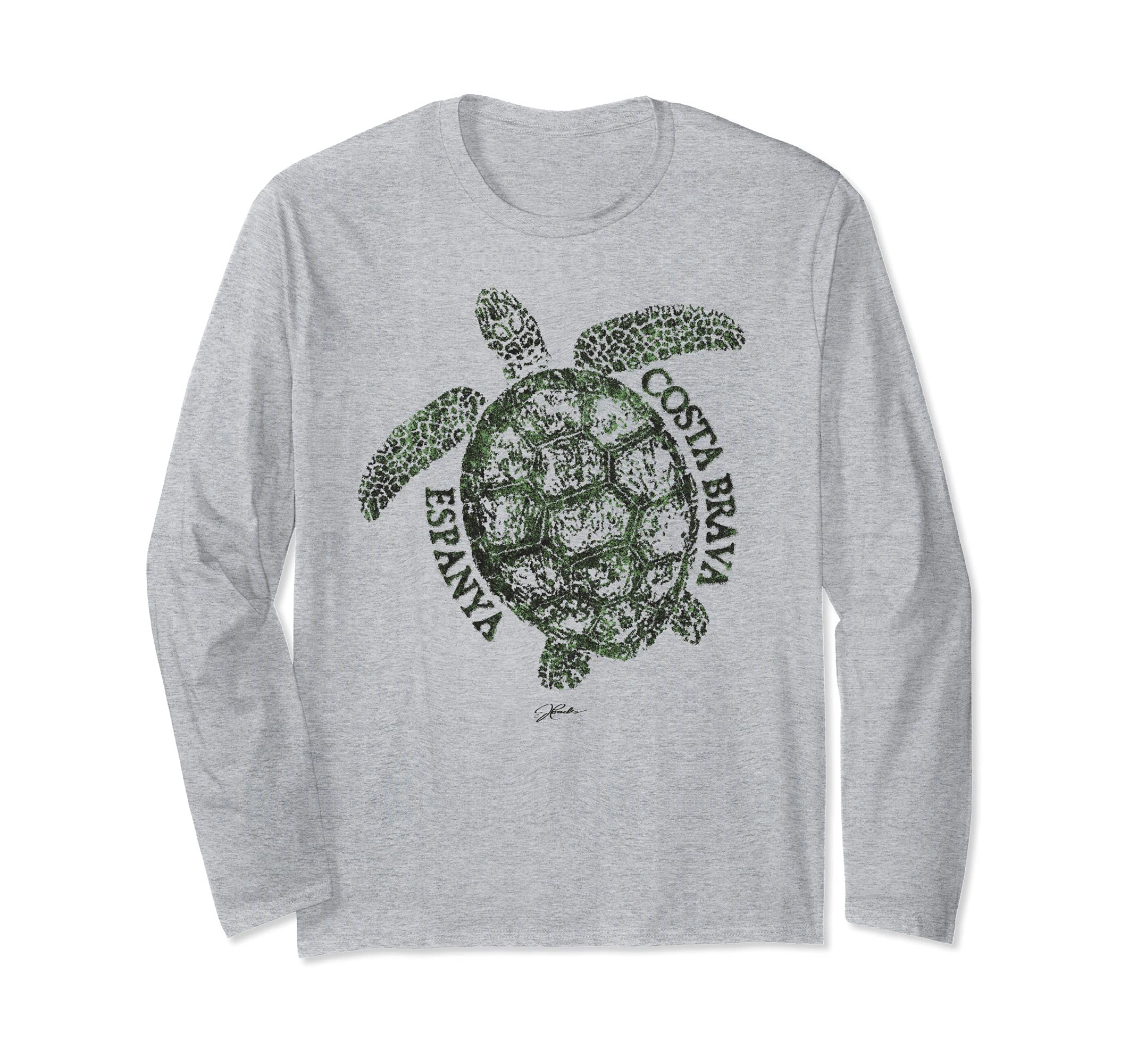 JCombs: Costa Brava, Catalonia, Spain, Sea Turtle Long Sleeve T-Shirt, Grey