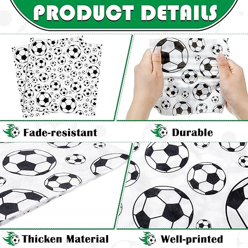 Miniatura 10 de Tinlade 100 hojas de servilletas de fútbol de fútbol, decoración de club de fútbol, servilletas de papel desechables de neón, suministros de fiesta