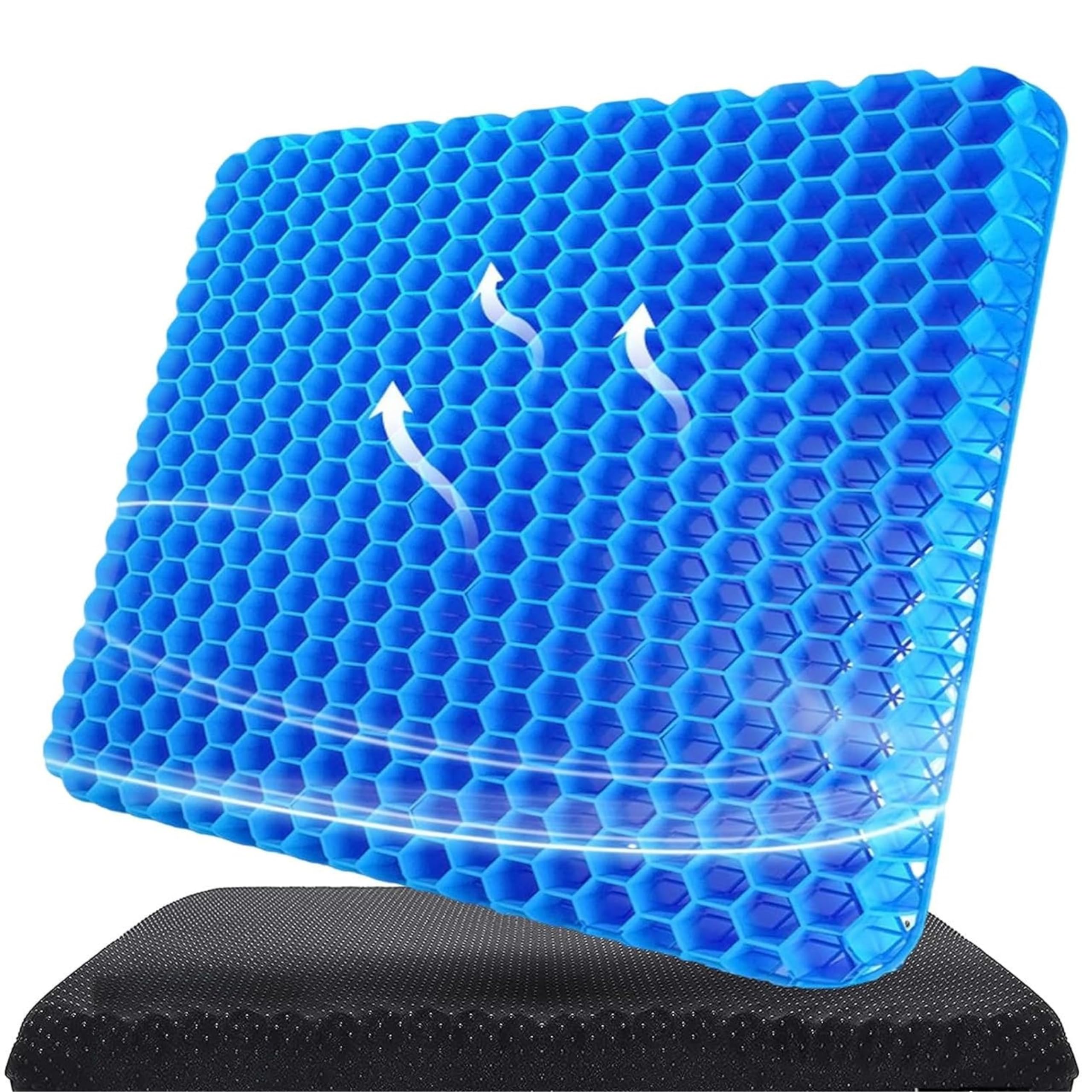 Gel Seat Cushion – Double Layer Cooling Gel Cushion with Non-Slip Cover, Breathable Honeycomb Design for Pressure Relief, Office Chair, Car Seat & Wheelchair (Square, 1 Pc)-image-43