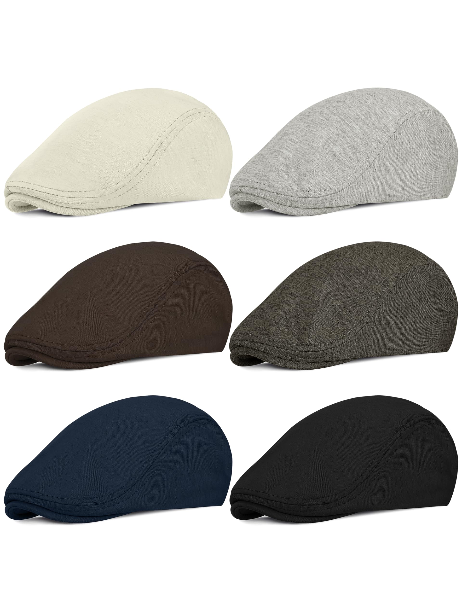 6 Pieces Men's Newsboy Caps Gatsby Cabbie Driving Hunting Cap Newsboy Flat Cap Irish Hats Ivy Hat