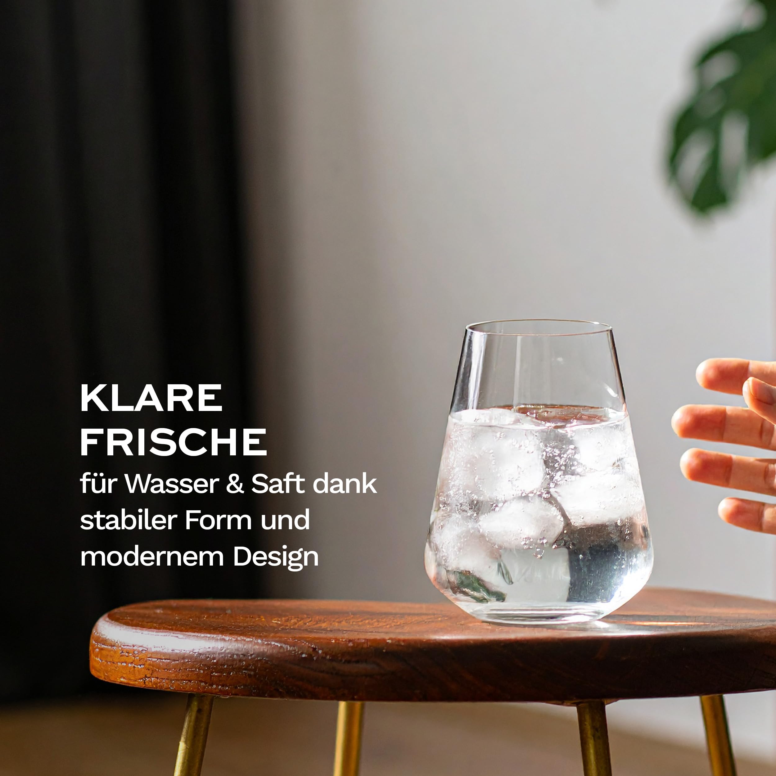 Stölzle Lausitz Q1 Wassergläser Allroundgläser 570 ml, 6er-Set | Handgefertigte, mundgeblasene Wasser- und Trinkgläser für Wasser und Saft, aus Kristallglas, stoßfest & spülmaschinengeeignet