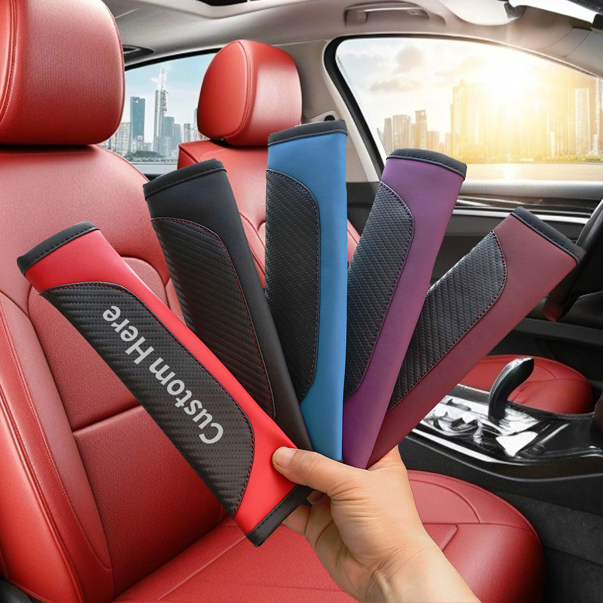 Customizable Seat Belt Cover Pad, Soft and Cute Design for Car Safety, for Children and Autism Support