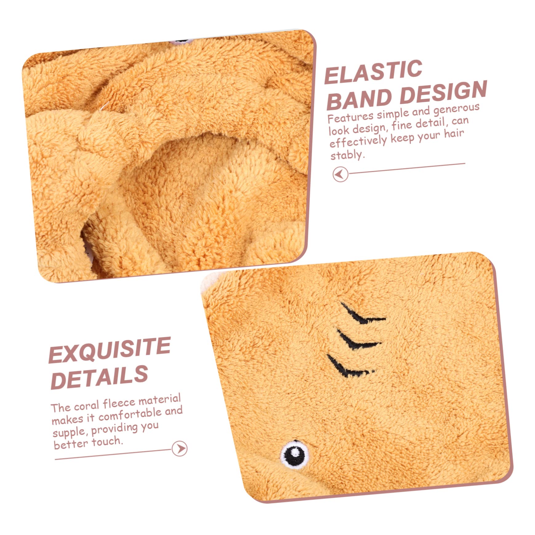 Ipetboom Cartoon Hair Drying Towel Cap for Soft Coral Fleece Water Absorbent Hat with Elastic Band Quick Drying Head Wrap for Comfortable and Durable Hair Turban