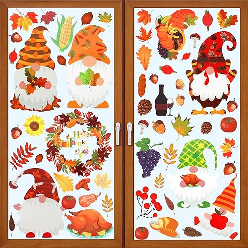 KatchOn, Adhesivos de ventana de Acción de Gracias para ventanas de cristal, 90 piezas, calcomanías de ventana de Acción de Gracias para