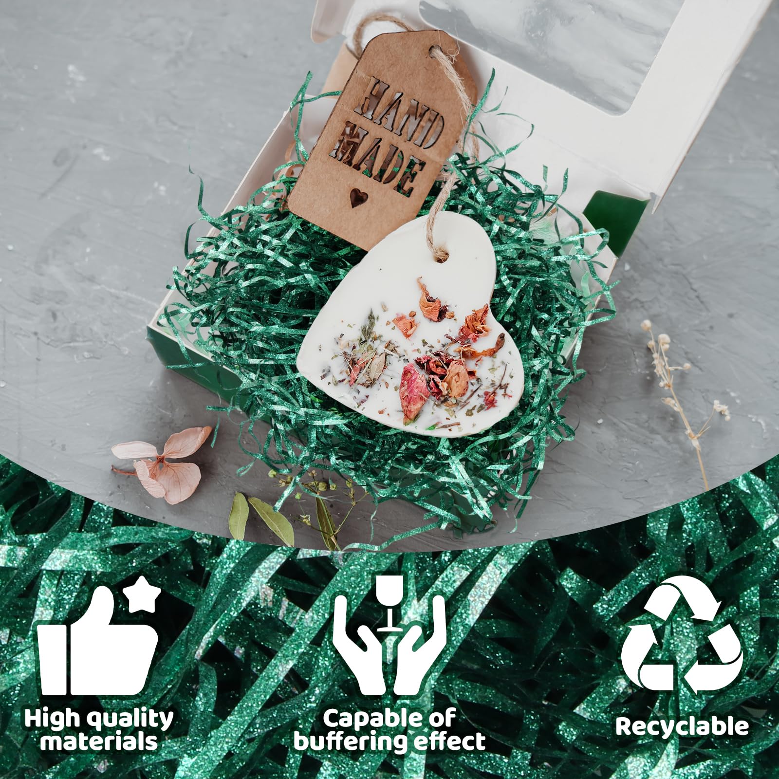 Paglia Per Cesti Decorativa - 200g, Carta Velina Tagliuzzata Oro, Per Pasqua, Regali E Composizioni - Foto 3