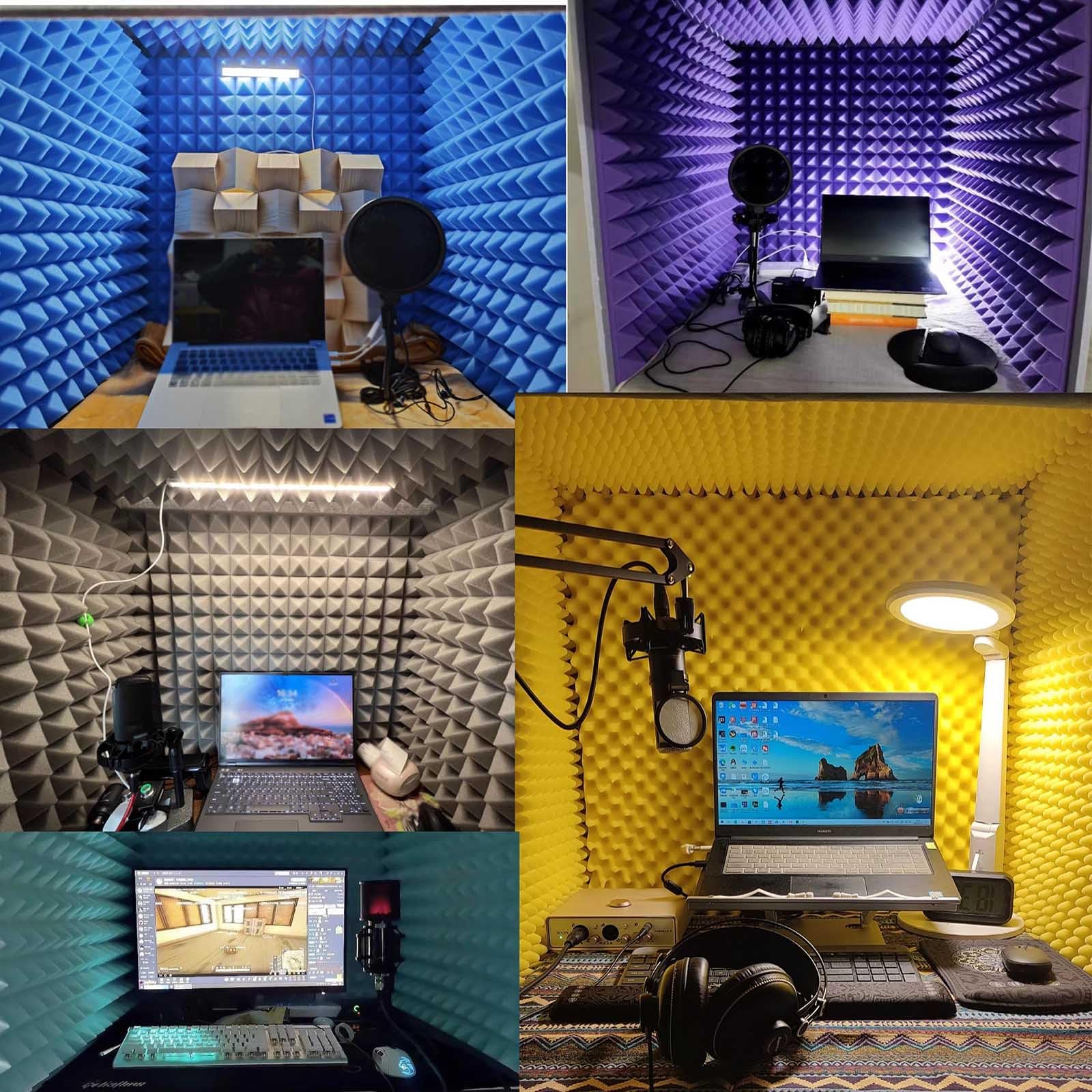 Studio di Registrazione Portatile - Cabina insonorizzata autocostruita, Microfono e Schermo Acustico per registrazioni in Studio, assorbitore vocale, Adatto per Canto e doppiaggio.