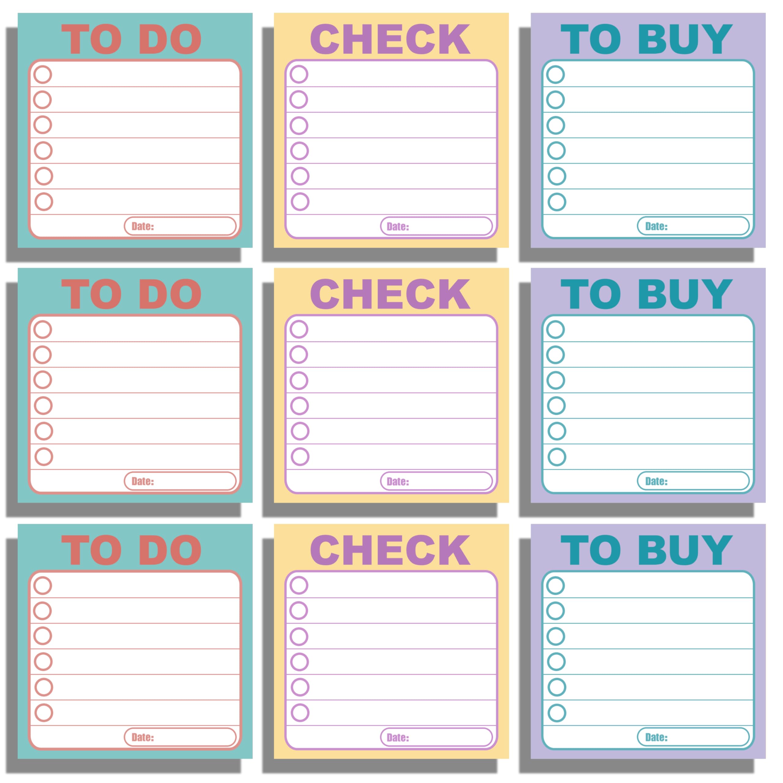Lined Sticky Notes, Gift Office Calendar Students Teacher School Supplies 450 Pages 3x3", Green Yellow Blue