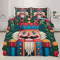 Vista 18 de Juego de funda de edredón nórdica de Navidad, estilo nórdico, copos de nieve, juego de ropa de cama con ciervos de Navidad, funda de edredón Navidad