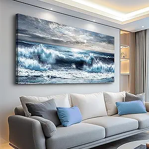 ERQINHUA Large Canvas Wall Art For Living Room Wall Decor For Office Bedroom Mural Wall Pictures Artwork Marine Landscape Painting Hotel Room Aesthetic Printed picture artworks Home Decor 30"x60"
