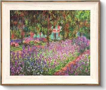 Framed Canvas Wall Art Decor, Vintage Claude Monet Wall Art Prints Aesthetic Room Decor Claude Monet Impressionist Landscape Painting, Monet Garden Flowers Picture Wall Decor Artwork for Living Room Bedroom Home Kitchen - 10x12Inch