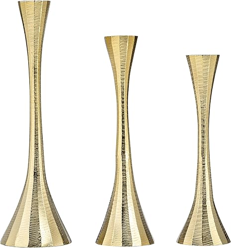 Miniatura 10 de Sagebrook Home Portavelas cónico de metal, soporte decorativo para velas glamorosas para el hogar, la oficina y el dormitorio, diseño moderno