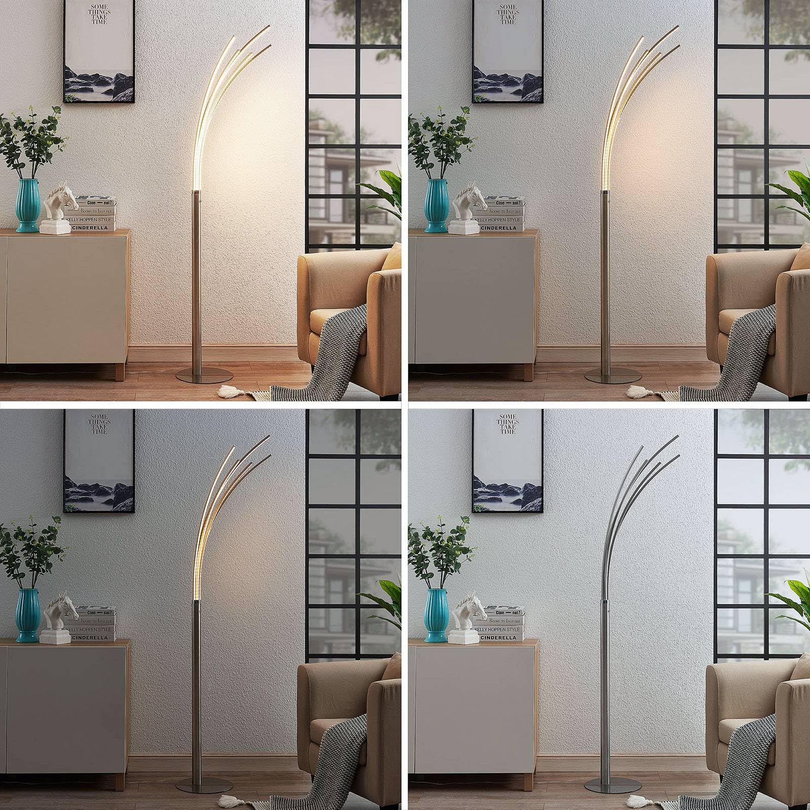 LED Lámpara de pie 'Boba' (Moderno) en Gris hecho de Aluminio e.o. para Salón & Comedor (1 llama,) de Lindby | lámpara de pie LED