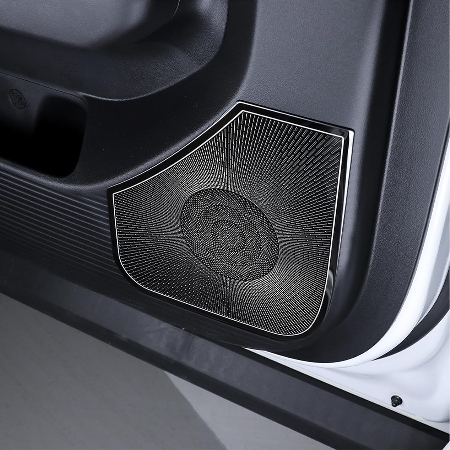 Stainless Steel Black Auto Speaker Cover Car Subwoofer Grille Net Accessories Compatible with Hyundai Santa Fe MX5 2024 2025 (Black)