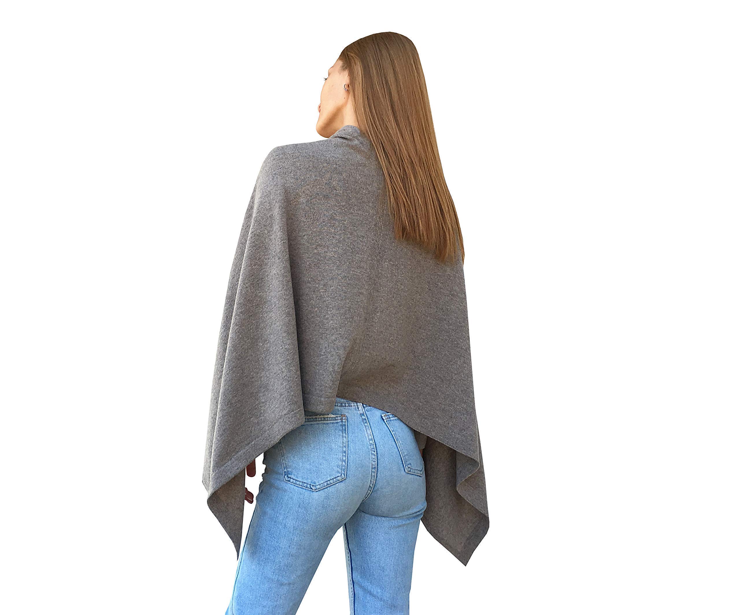 Mantella Poncio Ragazza Donna Invernale Grande Morbida 100% Cashmere