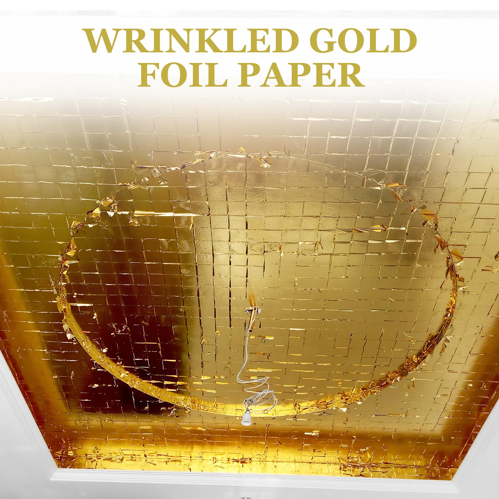 100pcs Hojas Pan de Oro de Imitación para Artes14*14 cm, hojas de oro copos decorativos,Hojas de Imitación de Oro,Perfectas para Decoración, Artesanía y Manualidades,Material de Cobre Brillante