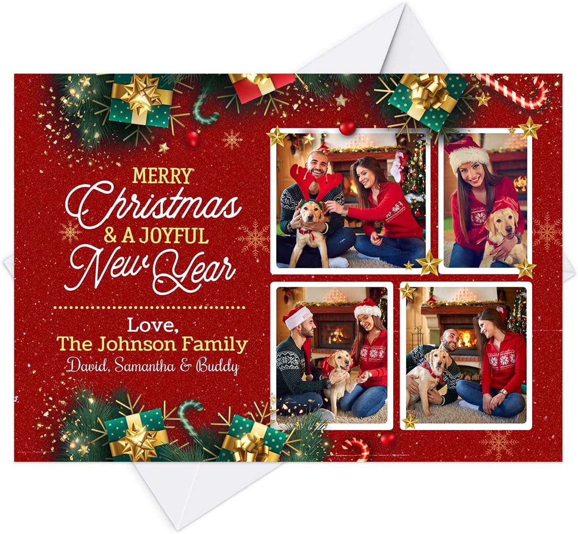 Amazon.com : Wassmin Photo Christmas Card Personalized Holiday Cards ...