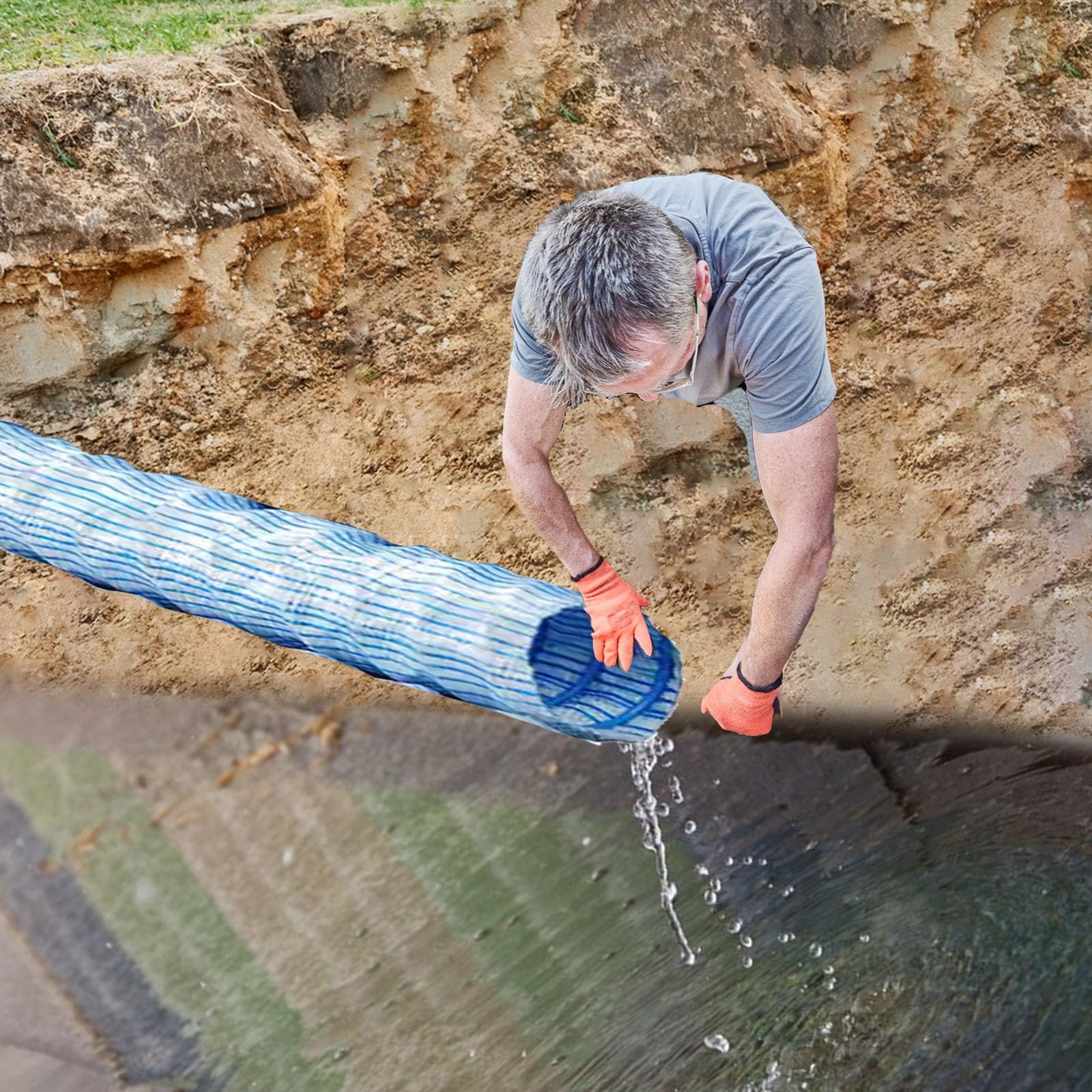 Tuyau de drainage souterrain pour stopper les infiltrations d'eau en sous-sol