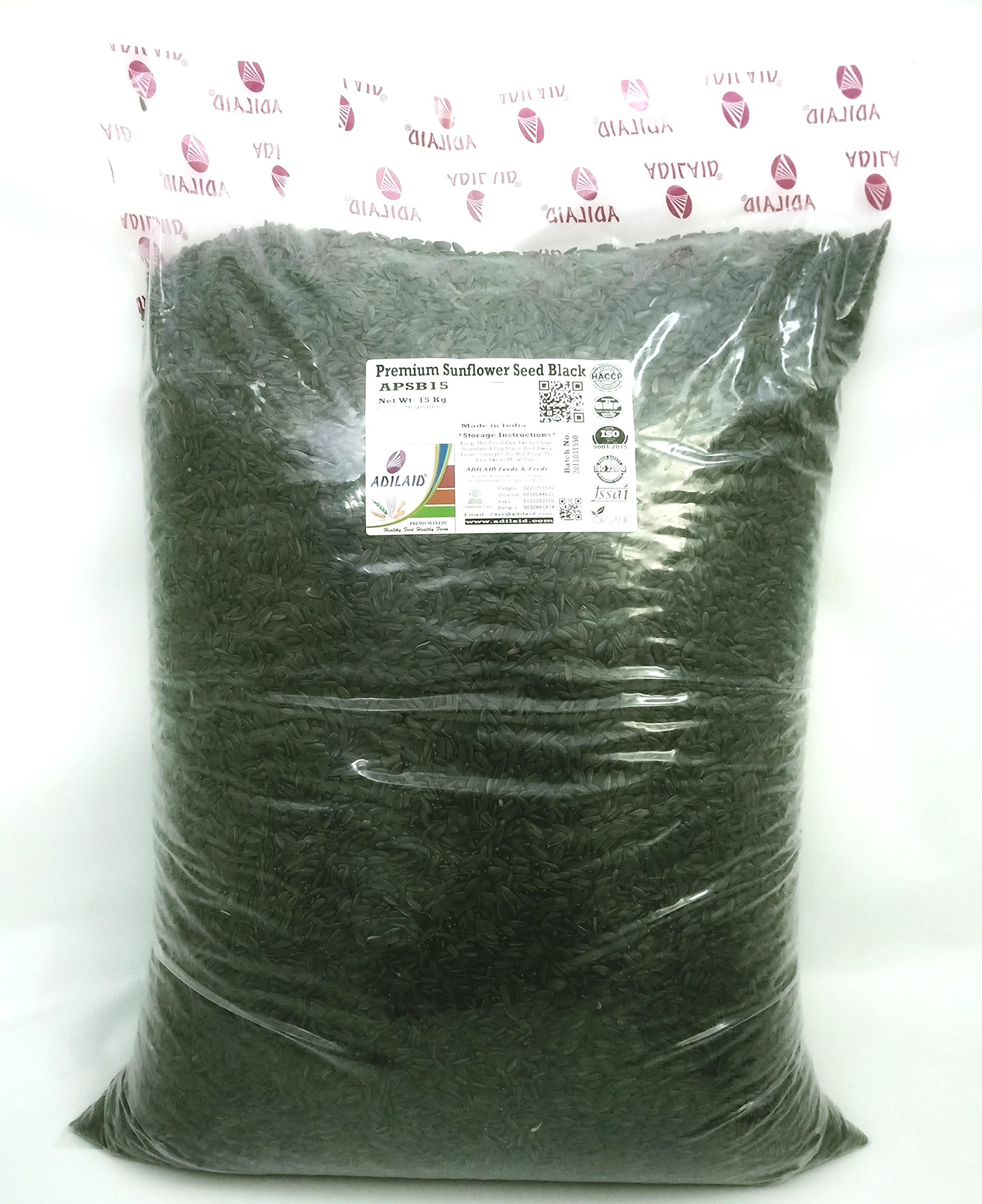 Adilaid Premium Sunflower Seed Black for Birds (15 Kg) (B08MYB38X7) Amazon Price History, Amazon Price Tracker