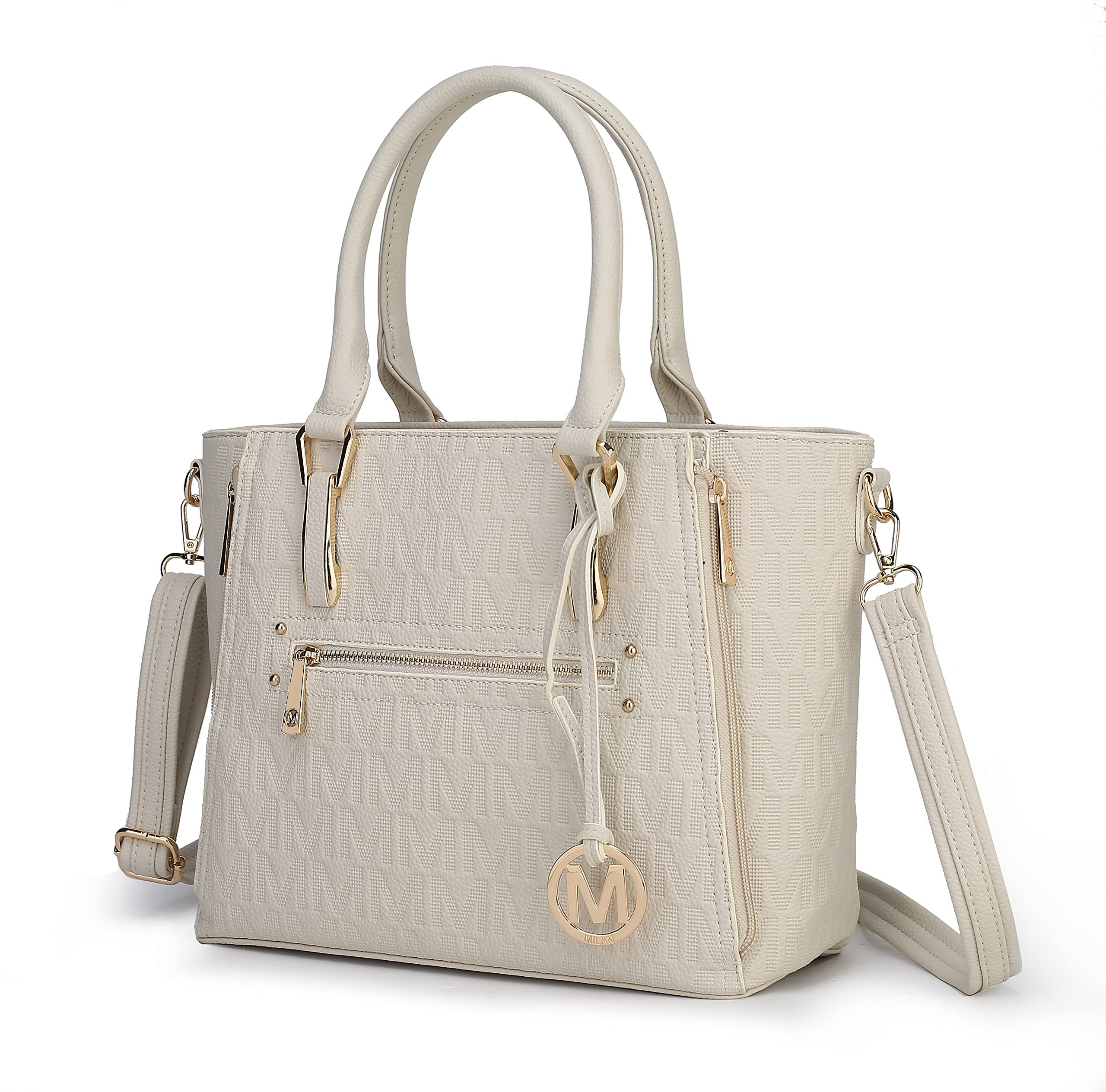 MKF Collection Women's Crossbody Satchel Bag - PU Leather Shoulder Handbag With 3 Compartments, Detachable Strap, 14.5x9.4x5.5 Inches - View #4