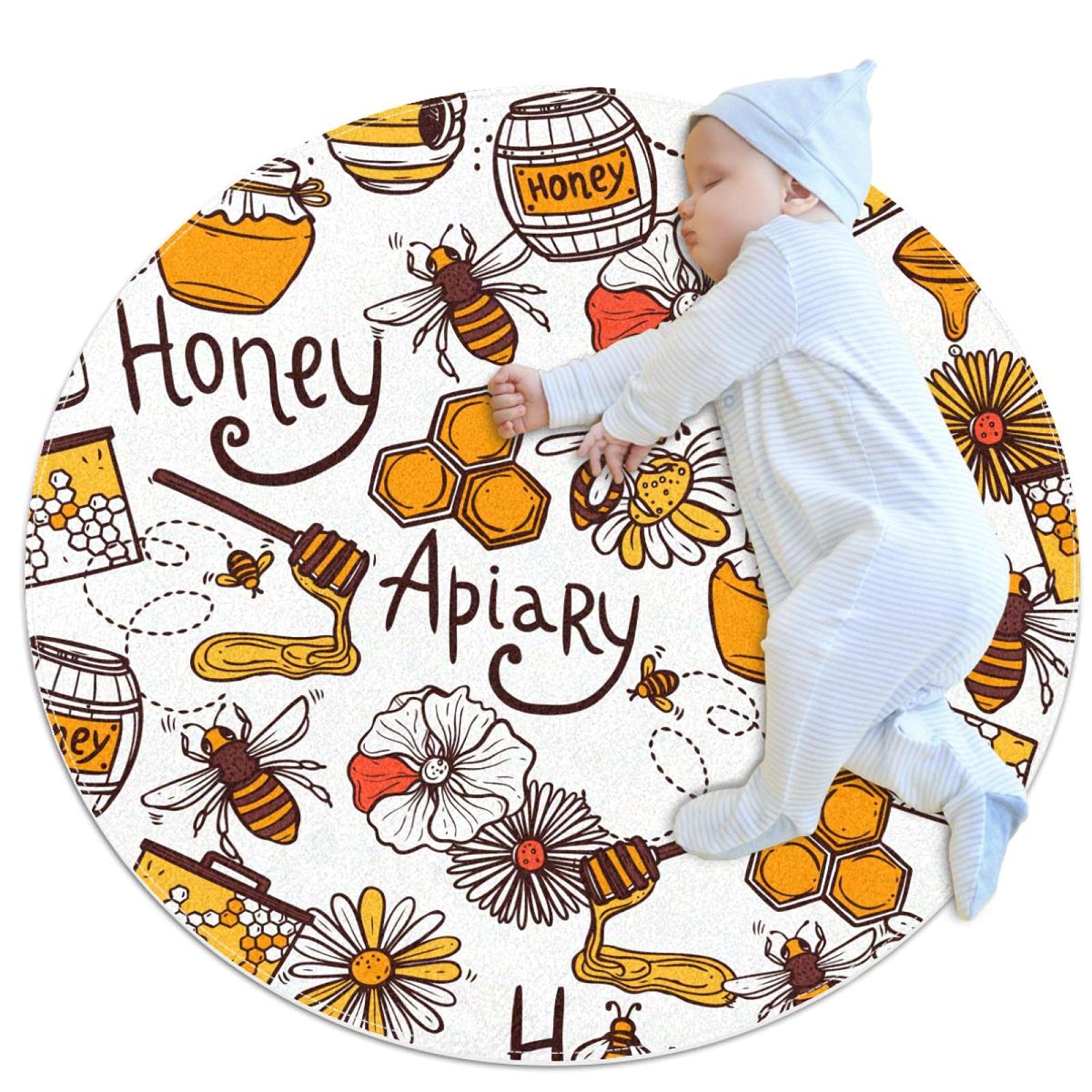 Tapis de salle de bain abeille antidérapant pour protéger les pieds du sol froid