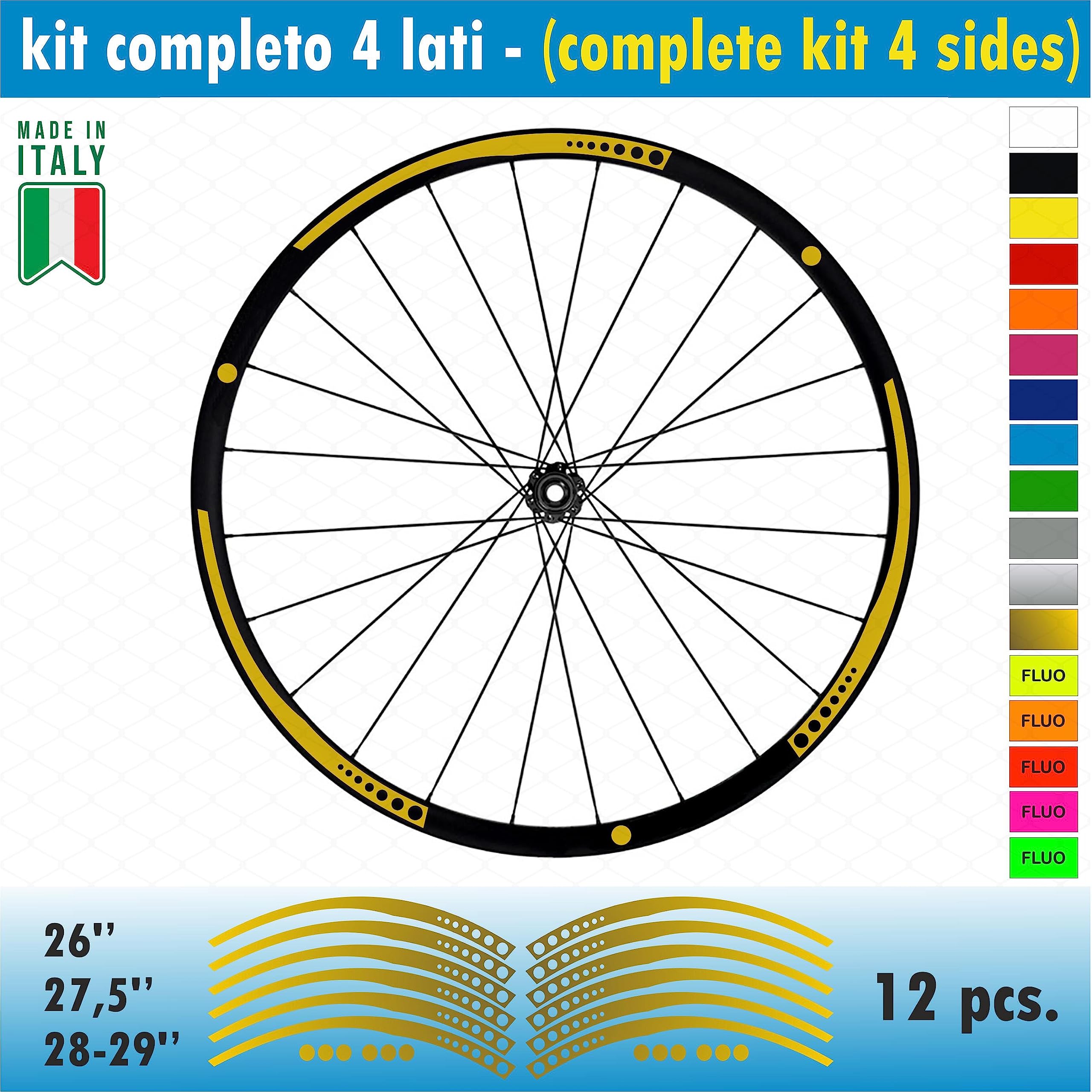 DualColorStampe Autocollants pour jantes de vélo 26 - 27,5 - 28-29 Pouces Roue de vélo VTT Stickers Jantes VTT B0006 (28-29'' Pouces, Orange 35