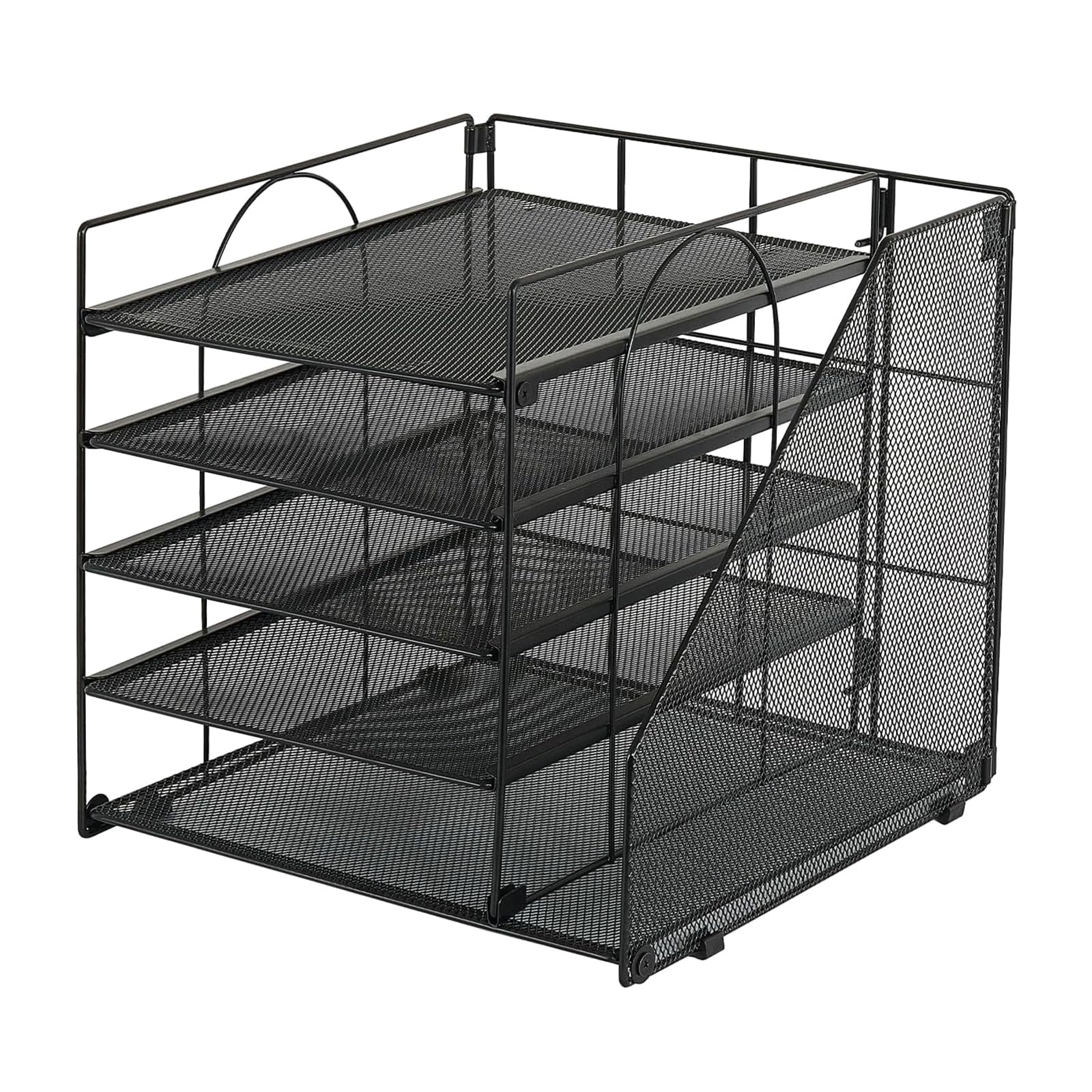 Organizador de documentos multiusos Bandeja de archivos de de 5 niveles Organizador de documentos con revistero Bandeja de metal para archivos de escritorio para escritorio de oficina