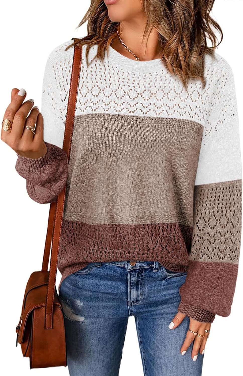 Lylinan Women’s Boho Knit Sweater: Lightweight Long Sleeve Pullover Lylinan Women’s Boho Knit Sweater: Lightweight Long Sleeve Pullover