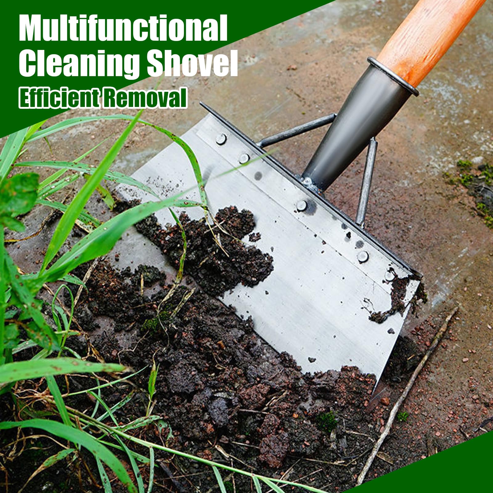 Pelle De Jardin Multifonction En Acier Manganèse – Désherbage, Mousse, Neige – Avec Gants – Sans Manche – Outil Pro