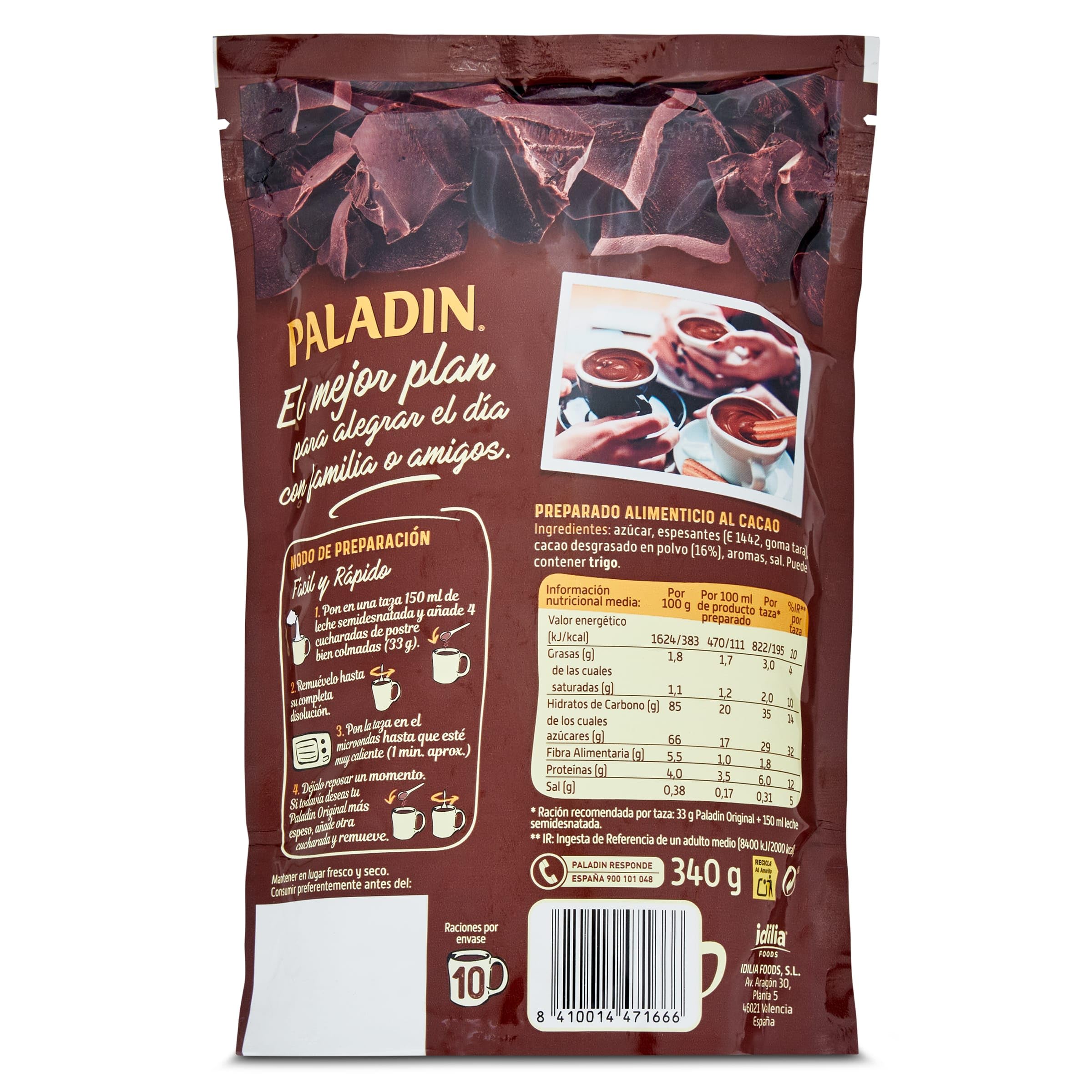 PALADIN chocolate a la taza 340 gr